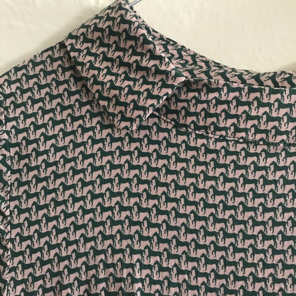 Horse Print Shirt With Collar. Size Large.